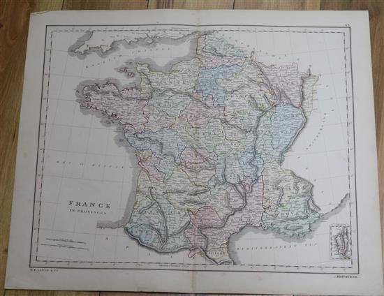 B.F. Lloyd & Co Maps of European countries with the railways overall 20.5 x 25in., unframed